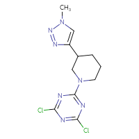Chemical structure of 2,4-dichloro-6-[3-(1-methyl-1H-1,2,3-triazol-4-yl)piperidin-1-yl]-1,3,5-triazine - CSSB21332146312