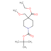 Chemical structure of 1-tert-butyl 4-ethyl 4-(methoxymethyl)piperidine-1,4-dicarboxylate - CSSB00010414385