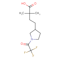 Chemical structure of 2,2-dimethyl-4-[1-(2,2,2-trifluoroacetyl)pyrrolidin-3-yl]butanoic acid - CSSB03496560450
