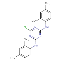 Chemical structure of 6-chloro-N2,N4-bis(2,4-dimethylphenyl)-1,3,5-triazine-2,4-diamine - CSSB00020599792