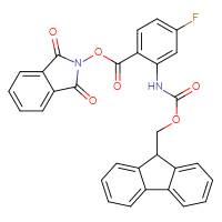 Chemical structure of 1,3-dioxo-2,3-dihydro-1H-isoindol-2-yl 2-({[(9H-fluoren-9-yl)methoxy]carbonyl}amino)-4-fluorobenzoate - CSSB00116220733