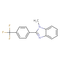 Chemical structure of 1-methyl-2-[4-(trifluoromethyl)phenyl]-1H-1,3-benzodiazole - CSSB00104001229