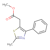 Chemical structure of methyl 2-(2-methyl-4-phenyl-1,3-thiazol-5-yl)acetate - CSSB21291564827