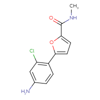 Chemical structure of 5-(4-amino-2-chlorophenyl)-N-methylfuran-2-carboxamide - CSSB14948178997