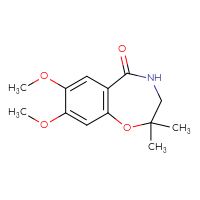 Chemical structure of 7,8-dimethoxy-2,2-dimethyl-2,3,4,5-tetrahydro-1,4-benzoxazepin-5-one - CSSB00121690829