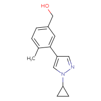Chemical structure of [3-(1-cyclopropyl-1H-pyrazol-4-yl)-4-methylphenyl]methanol - CSSB06277634833