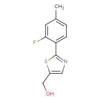 Chemical structure of [2-(2-fluoro-4-methylphenyl)-1,3-thiazol-5-yl]methanol - CSSB00012306708