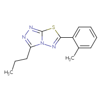Chemical structure of 6-(2-methylphenyl)-3-propyl-[1,2,4]triazolo[3,4-b][1,3,4]thiadiazole - CSSB00102619083