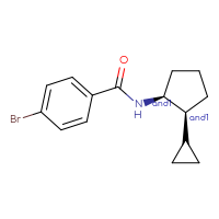 Chemical structure of rac-4-bromo-N-[(1R,2R)-2-cyclopropylcyclopentyl]benzamide - CSSB21432547896