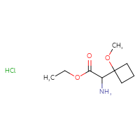 Chemical structure of ethyl 2-amino-2-(1-methoxycyclobutyl)acetate hydrochloride - CSSB20963516229