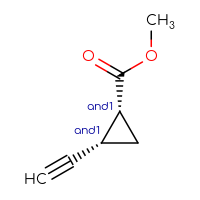 Chemical structure of rac-methyl (1R,2S)-2-ethynylcyclopropane-1-carboxylate - CSSB00025776867