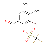 Chemical structure of 2-bromo-6-formyl-3,4-dimethylphenyl trifluoromethanesulfonate - CSSB21009685208