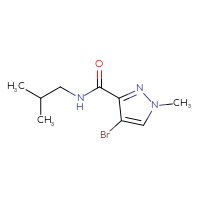 Chemical structure of 4-bromo-1-methyl-N-(2-methylpropyl)-1H-pyrazole-3-carboxamide - CSSB00019859158