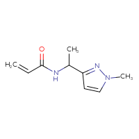 Chemical structure of N-[1-(1-methyl-1H-pyrazol-3-yl)ethyl]prop-2-enamide - CSSB01990974484