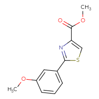 Chemical structure of methyl 2-(3-methoxyphenyl)-1,3-thiazole-4-carboxylate - CSSB00006414361
