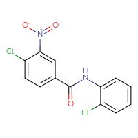 Chemical structure of 4-chloro-N-(2-chlorophenyl)-3-nitrobenzamide - CSSB00026308354