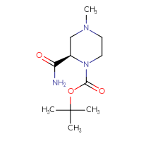 Chemical structure of tert-butyl (2R)-2-carbamoyl-4-methylpiperazine-1-carboxylate - CSSB14816243062