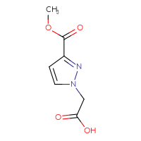 Chemical structure of 2-[3-(methoxycarbonyl)-1H-pyrazol-1-yl]acetic acid - CSSB00000092475
