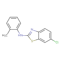 Chemical structure of 6-chloro-N-(2-methylphenyl)-1,3-benzothiazol-2-amine - CSSB00001319391