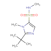 Chemical structure of 2-tert-butyl-N,1-dimethyl-1H-imidazole-5-sulfonamide - CSSB15007686753