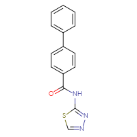 Chemical structure of N-(1,3,4-thiadiazol-2-yl)-[1,1'-biphenyl]-4-carboxamide - CSSB00048000027
