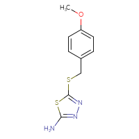 Chemical structure of 5-{[(4-methoxyphenyl)methyl]sulfanyl}-1,3,4-thiadiazol-2-amine - CSSB00000262258