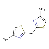Chemical structure of 4-methyl-2-[(4-methyl-1,3-thiazol-2-yl)methyl]-1,3-thiazole - CSSB00000217359