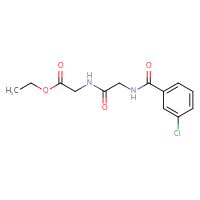 Chemical structure of ethyl 2-{2-[(3-chlorophenyl)formamido]acetamido}acetate - CSSB00051390133