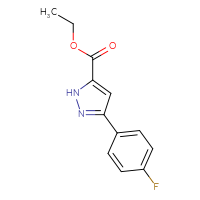 Chemical structure of ethyl 3-(4-fluorophenyl)-1H-pyrazole-5-carboxylate - CSSB00020614438
