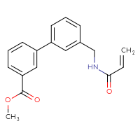 Chemical structure of methyl 3'-[(prop-2-enamido)methyl]-[1,1'-biphenyl]-3-carboxylate - CSSB01100758448