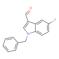 Chemical structure of 1-benzyl-5-fluoro-1H-indole-3-carbaldehyde - CSSB00010163402
