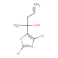 Chemical structure of 2-(2,4-dichloro-1,3-thiazol-5-yl)pent-4-en-2-ol - CSSB02127550536