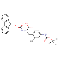 Chemical structure of (2S)-3-(4-{[(tert-butoxy)carbonyl]amino}-2-methylphenyl)-2-({[(9H-fluoren-9-yl)methoxy]carbonyl}amino)propanoic acid - CSSB20906343969