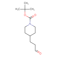 Chemical structure of tert-butyl 4-(3-oxopropyl)piperidine-1-carboxylate - CSSB00010214990