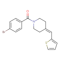 Chemical structure of 1-(4-bromobenzoyl)-4-[(thiophen-2-yl)methylidene]piperidine - CSSB01062430154