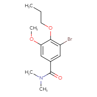 Chemical structure of 3-bromo-5-methoxy-N,N-dimethyl-4-propoxybenzamide - CSSB00104763574