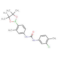 Chemical structure of 3-(3-chloro-4-methylphenyl)-1-[3-methyl-4-(4,4,5,5-tetramethyl-1,3,2-dioxaborolan-2-yl)phenyl]urea - CSSB21332142917