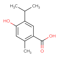 Chemical structure of 4-hydroxy-2-methyl-5-(propan-2-yl)benzoic acid - CSSB00000730967