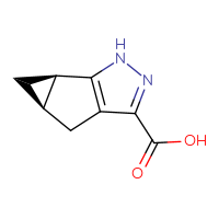 Chemical structure of (2R,4R)-8,9-diazatricyclo[4.3.0.0²,⁴]nona-1(6),7-diene-7-carboxylic acid - CSSB00015596462
