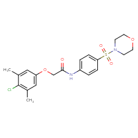 Chemical structure of 2-(4-chloro-3,5-dimethylphenoxy)-N-[4-(morpholine-4-sulfonyl)phenyl]acetamide - CSSB00049024125