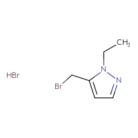 Chemical structure of 5-(bromomethyl)-1-ethyl-1H-pyrazole hydrobromide - CSSB21432534593
