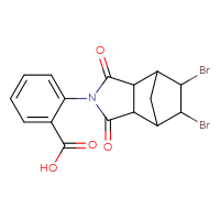 Chemical structure of 2-{8,9-dibromo-3,5-dioxo-4-azatricyclo[5.2.1.0²,⁶]decan-4-yl}benzoic acid - CSSB00028085722