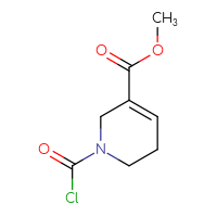 Chemical structure of methyl 1-(carbonochloridoyl)-1,2,5,6-tetrahydropyridine-3-carboxylate - CSSB15005990463