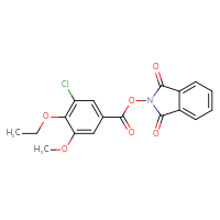 Chemical structure of 1,3-dioxo-2,3-dihydro-1H-isoindol-2-yl 3-chloro-4-ethoxy-5-methoxybenzoate - CSSB00116225294