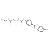 Chemical structure of N-ethyl-3-({[4-(6-methyl-1,3-benzothiazol-2-yl)phenyl]carbamothioyl}amino)propanamide - CSSB21432519967