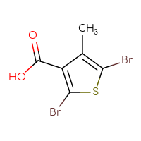 Chemical structure of 2,5-dibromo-4-methylthiophene-3-carboxylic acid - CSSB00135393641