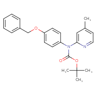 Chemical structure of tert-butyl N-[4-(benzyloxy)phenyl]-N-(4-methylpyridin-2-yl)carbamate - CSSB00020651724