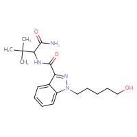 Chemical structure of 2-{[1-(5-hydroxypentyl)-1H-indazol-3-yl]formamido}-3,3-dimethylbutanamide - CSSB00159239753