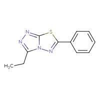 Chemical structure of 3-ethyl-6-phenyl-[1,2,4]triazolo[3,4-b][1,3,4]thiadiazole - CSSB00000027343