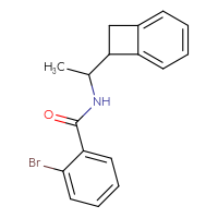 Chemical structure of N-(1-{bicyclo[4.2.0]octa-1,3,5-trien-7-yl}ethyl)-2-bromobenzamide - CSSB03348016124